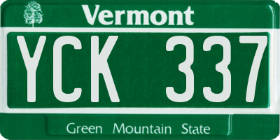 VT license plate YCK337