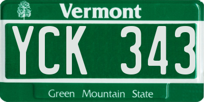 VT license plate YCK343
