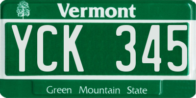 VT license plate YCK345