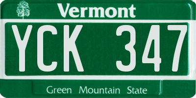 VT license plate YCK347