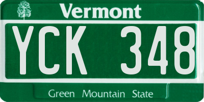 VT license plate YCK348