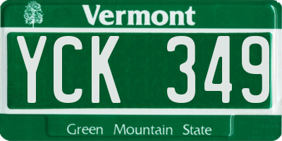 VT license plate YCK349