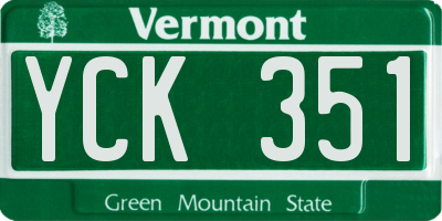VT license plate YCK351