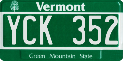 VT license plate YCK352