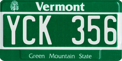 VT license plate YCK356