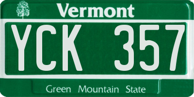 VT license plate YCK357