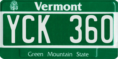 VT license plate YCK360