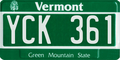 VT license plate YCK361