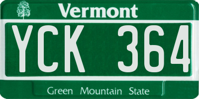 VT license plate YCK364