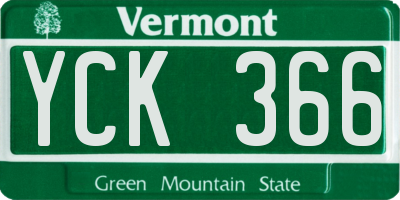 VT license plate YCK366