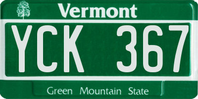 VT license plate YCK367