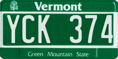 VT license plate YCK374