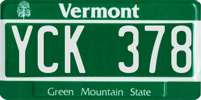VT license plate YCK378