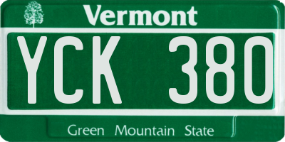 VT license plate YCK380