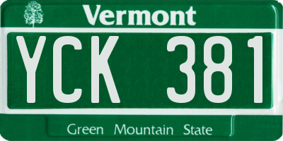 VT license plate YCK381