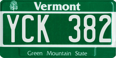 VT license plate YCK382
