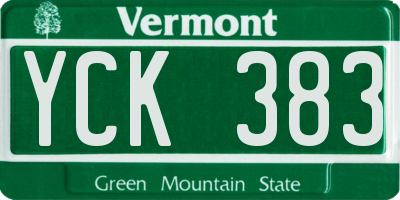 VT license plate YCK383