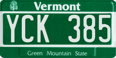 VT license plate YCK385