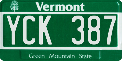 VT license plate YCK387