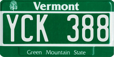VT license plate YCK388