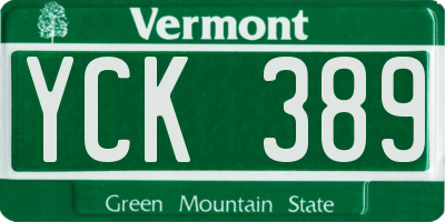 VT license plate YCK389