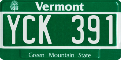 VT license plate YCK391