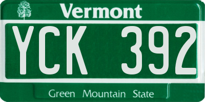VT license plate YCK392