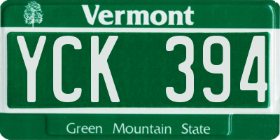 VT license plate YCK394
