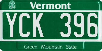 VT license plate YCK396