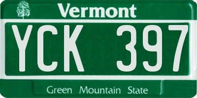 VT license plate YCK397