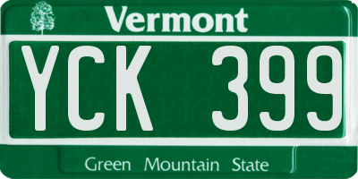 VT license plate YCK399