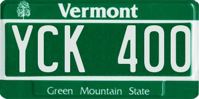 VT license plate YCK400