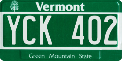 VT license plate YCK402
