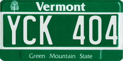VT license plate YCK404