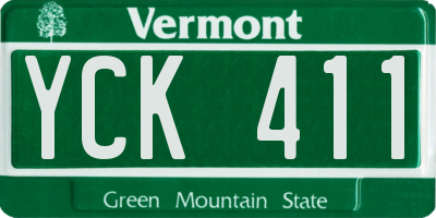 VT license plate YCK411