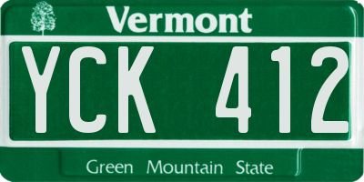 VT license plate YCK412
