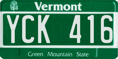 VT license plate YCK416