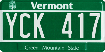 VT license plate YCK417