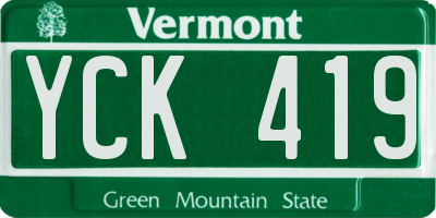 VT license plate YCK419