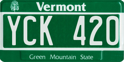 VT license plate YCK420
