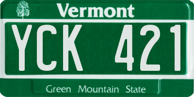 VT license plate YCK421