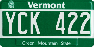 VT license plate YCK422