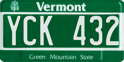 VT license plate YCK432
