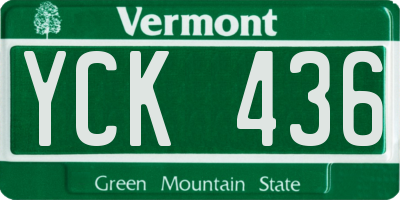 VT license plate YCK436
