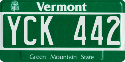VT license plate YCK442