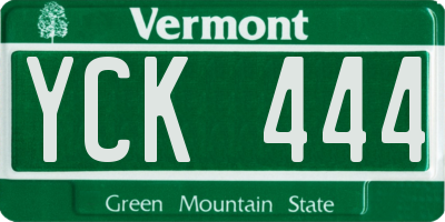 VT license plate YCK444