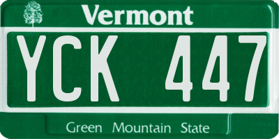 VT license plate YCK447