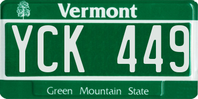 VT license plate YCK449