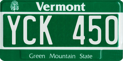 VT license plate YCK450