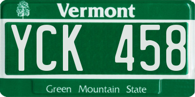 VT license plate YCK458